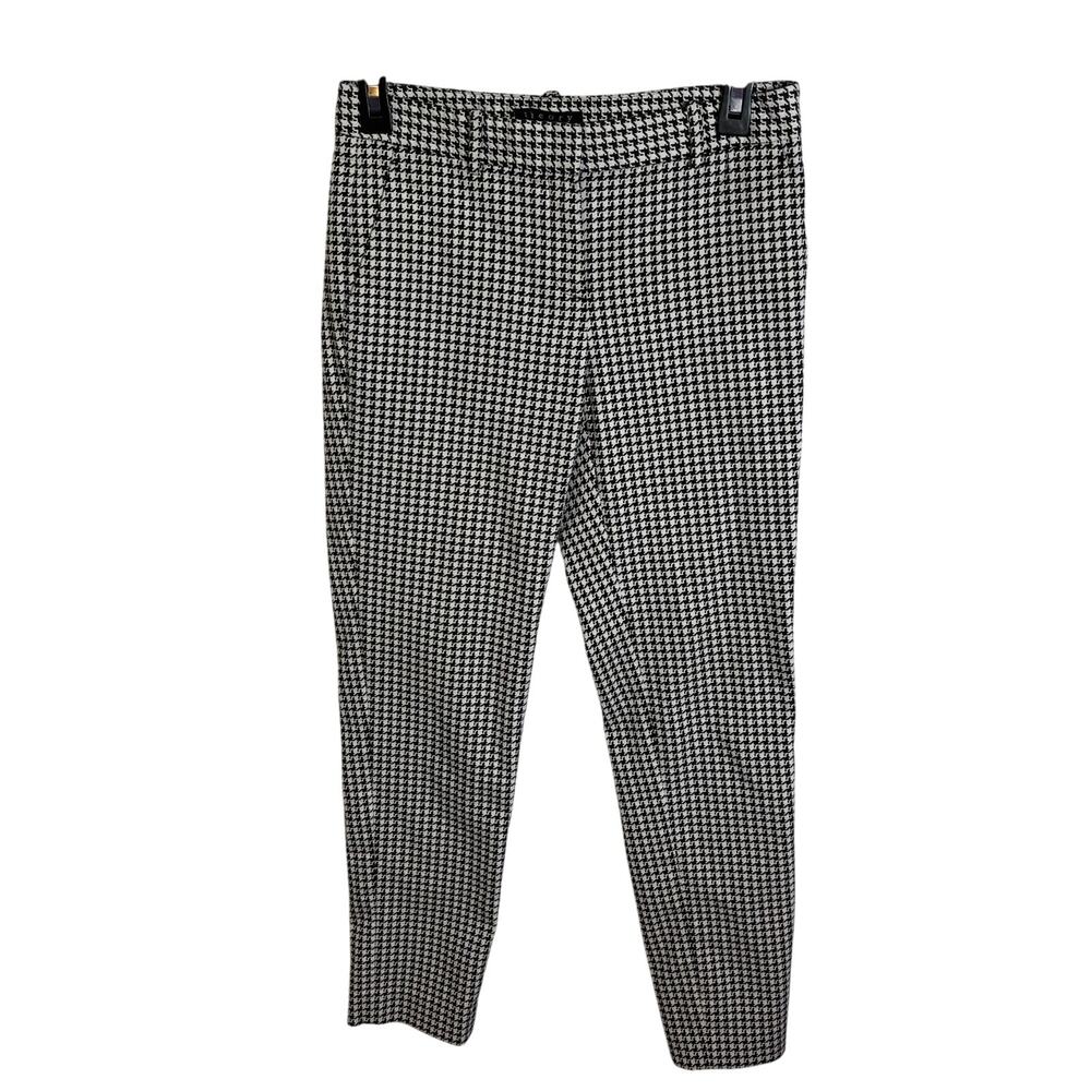 Theory Womens Pants Size 0 Houndstooth Straight Slim Trousers Work Office Career